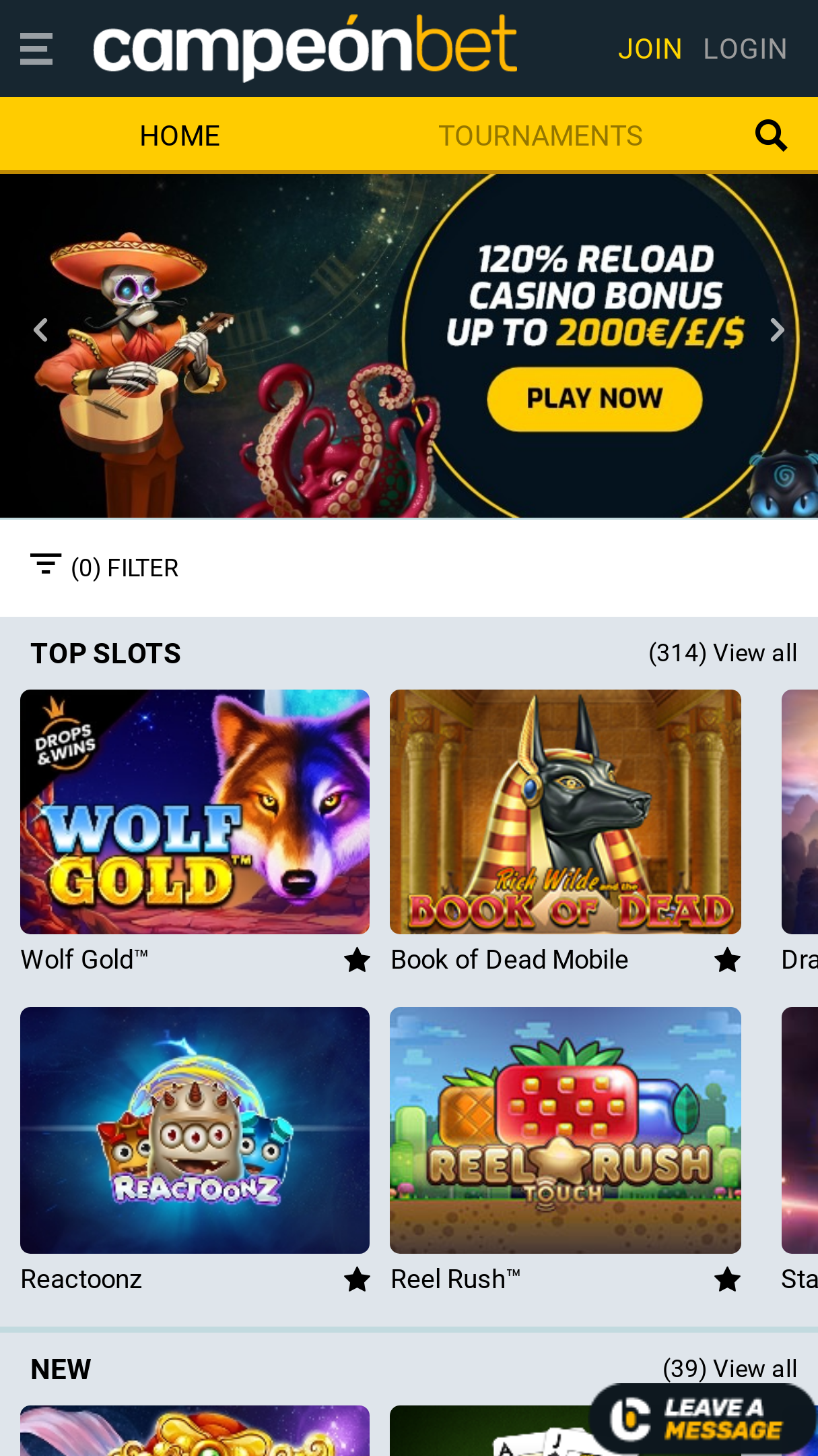CampeonBet Casino Screenshot CampeonBet Casino Screenshot