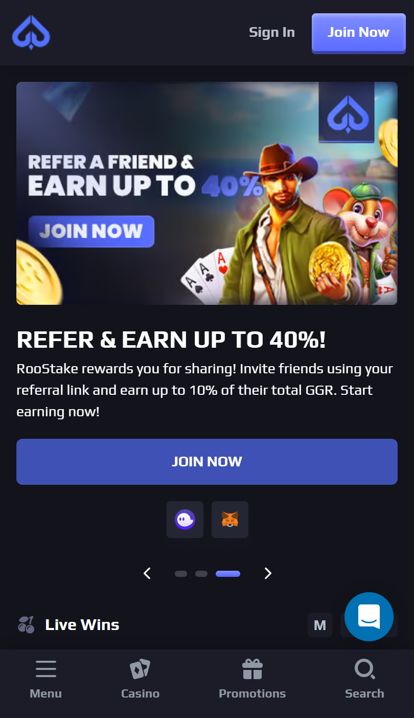 Roostake Casino Screenshot