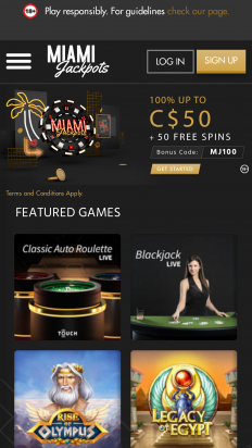 MiamiJackpots Casino Screenshot MiamiJackpots Casino Screenshot