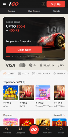 1Go Casino Screenshot