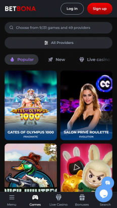 BetBona Casino Screenshot