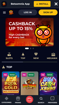 Betsomnia Casino Screenshot