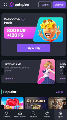 Betspino Casino Screenshot