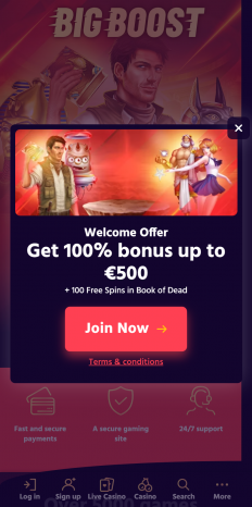BigBoost Casino Screenshot