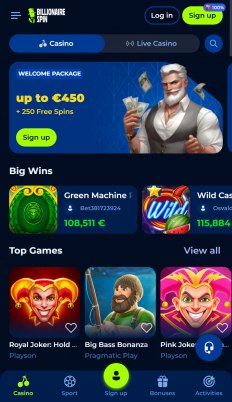 BillionaireSpin Screenshot