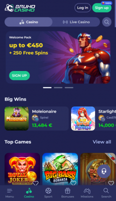 Bruno Casino Screenshot