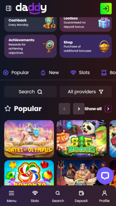 daddy Casino Screenshot