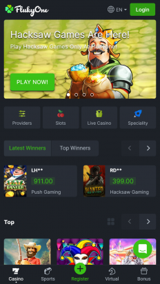 FlukyOne Casino Screenshot