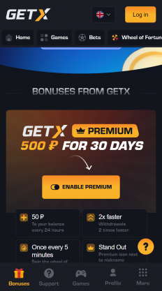 GetX Casino Screenshot