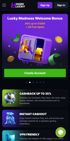HashLucky Casino Screenshot