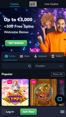 LuckyWins Casino Screenshot
