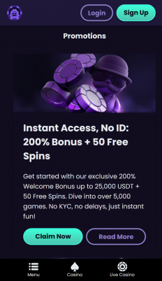 NoKYC Casino Screenshot