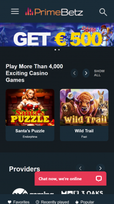 PrimeBetz Casino Screenshot