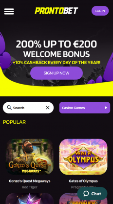 ProntoBet Casino Screenshot