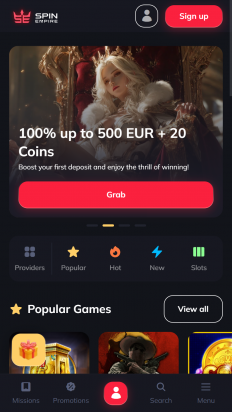 SpinEmpire Casino Screenshot