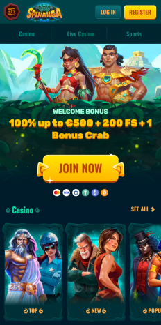 Spinanga Casino Screenshot