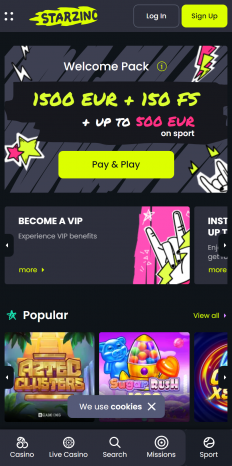 Starzino Casino Screenshot