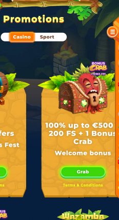 Wazamba Casino Screenshot