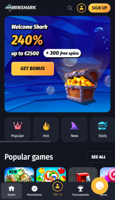 WinShark Casino Screenshot