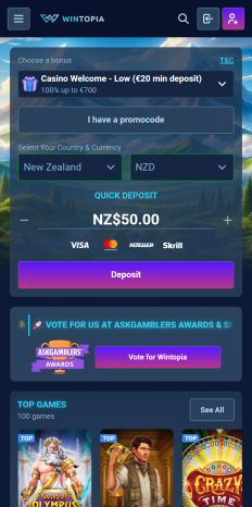 Wintopia Casino Screenshot