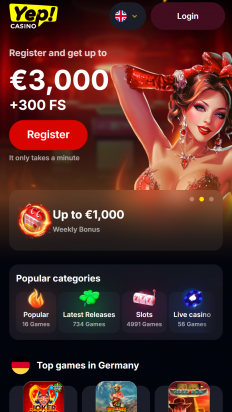 Yep Casino Screenshot