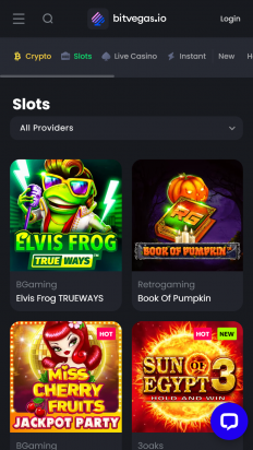 Bitvegas.io Casino Screenshot