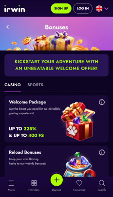 Irwin Casino Screenshot