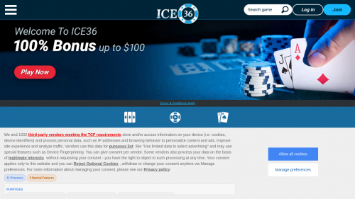 Ice36 Casino Screenshot
