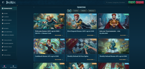 BetAlice Casino Screenshot