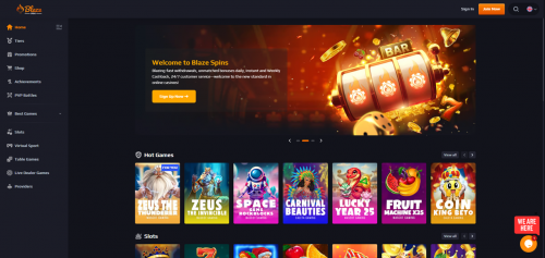 Blaze Spins Casino Screenshot