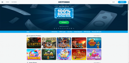 Cryptorino Casino Screenshot