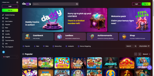 daddy Casino Screenshot