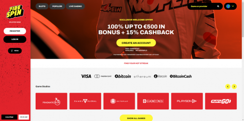 FireSpin Casino Screenshot