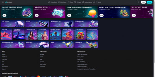 Glassi Casino Screenshot