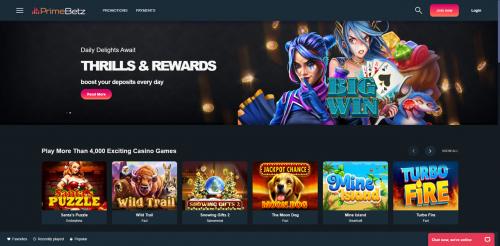 PrimeBetz Casino Screenshot