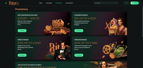 Ritzo Casino Screenshot