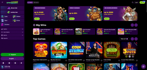 SpinMama Casino Screenshot