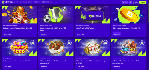 UpSpinz Casino Screenshot