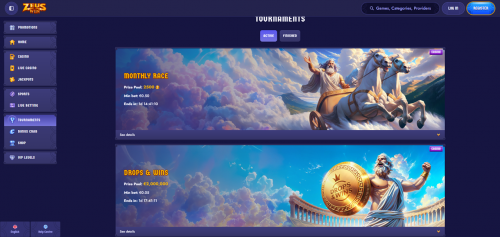 ZeusWin Casino Screenshot